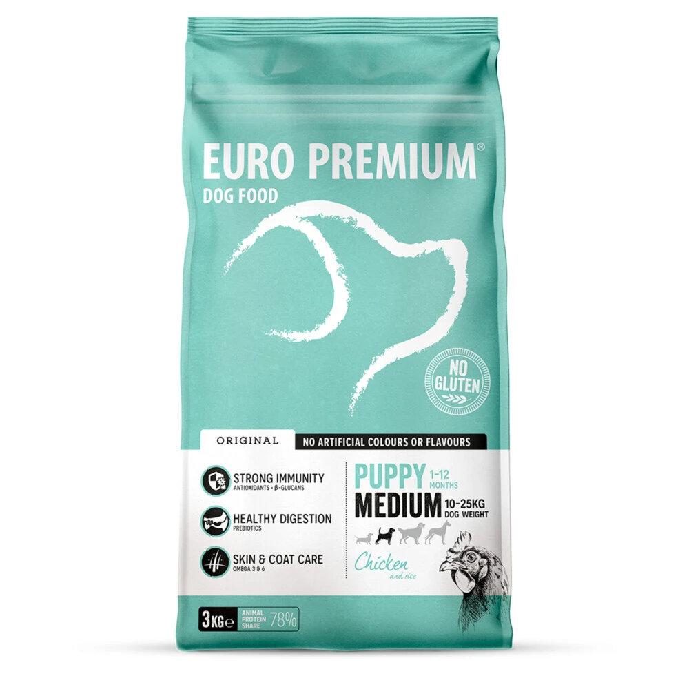 Euro-Premium Puppy Medium Kip - Rijst 1 Euro-Premium Puppy Medium Kip - Rijst
