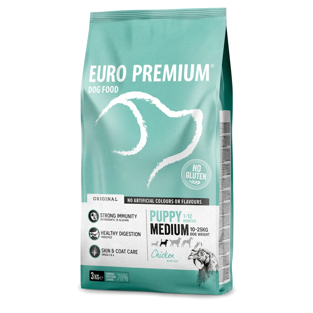 Euro-Premium Puppy Medium Kip - Rijst 2 Euro-Premium Puppy Medium Kip - Rijst - Afbeelding 2