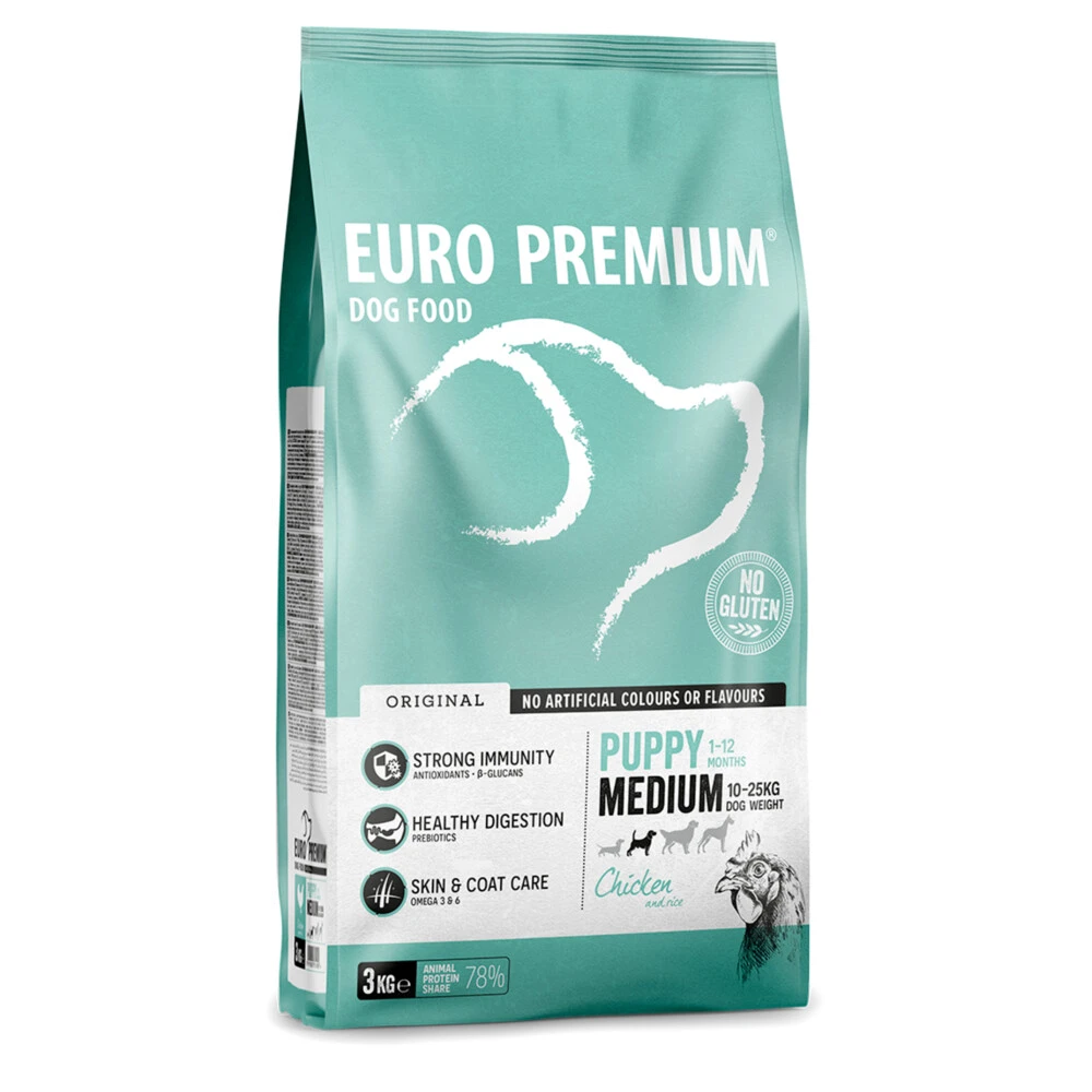 Euro-Premium Puppy Medium Kip - Rijst 3 Euro-Premium Puppy Medium Kip - Rijst - Afbeelding 3