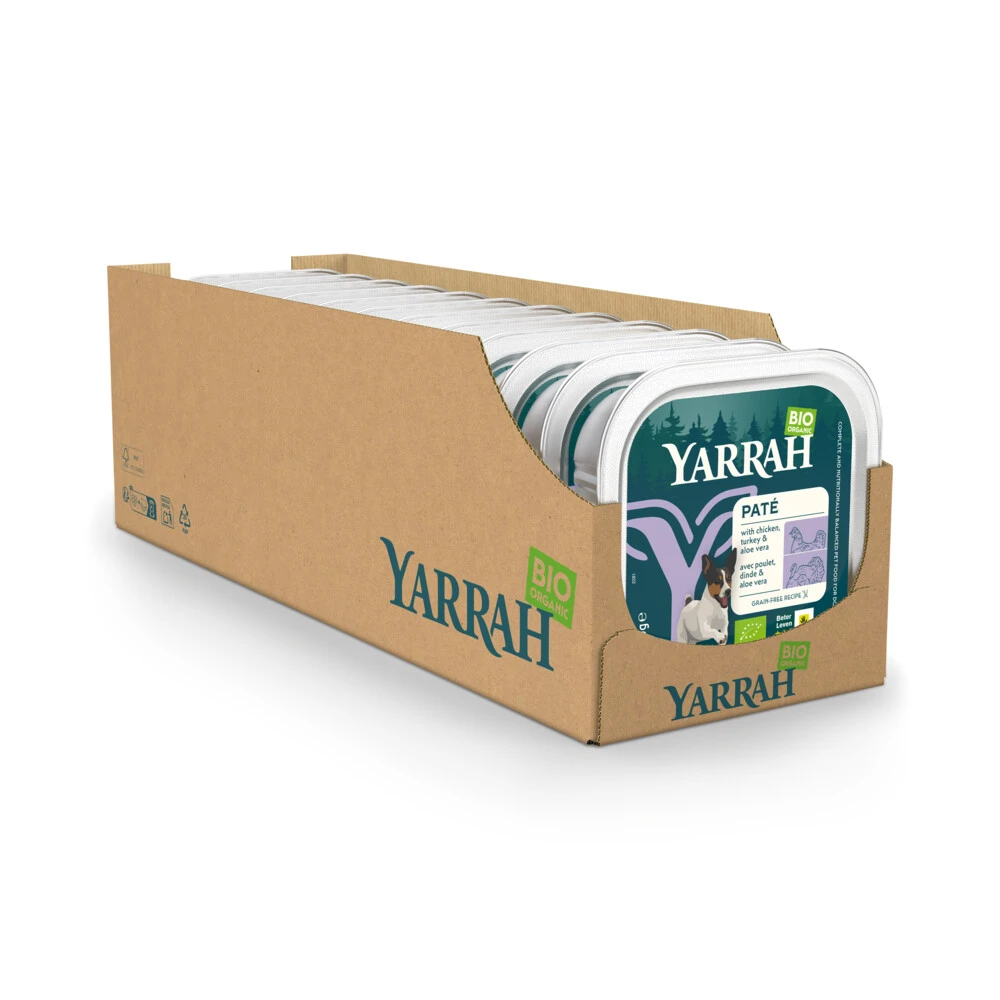 12x Yarrah Bio Hondenvoer Paté Kip - Kalkoen 1 12x Yarrah Bio Hondenvoer Paté Kip - Kalkoen